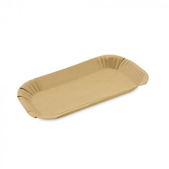 100 Stk. Bio Pappschalen Imbißschalen braun 15 x 23 x 2 cm mit Fettbarriere